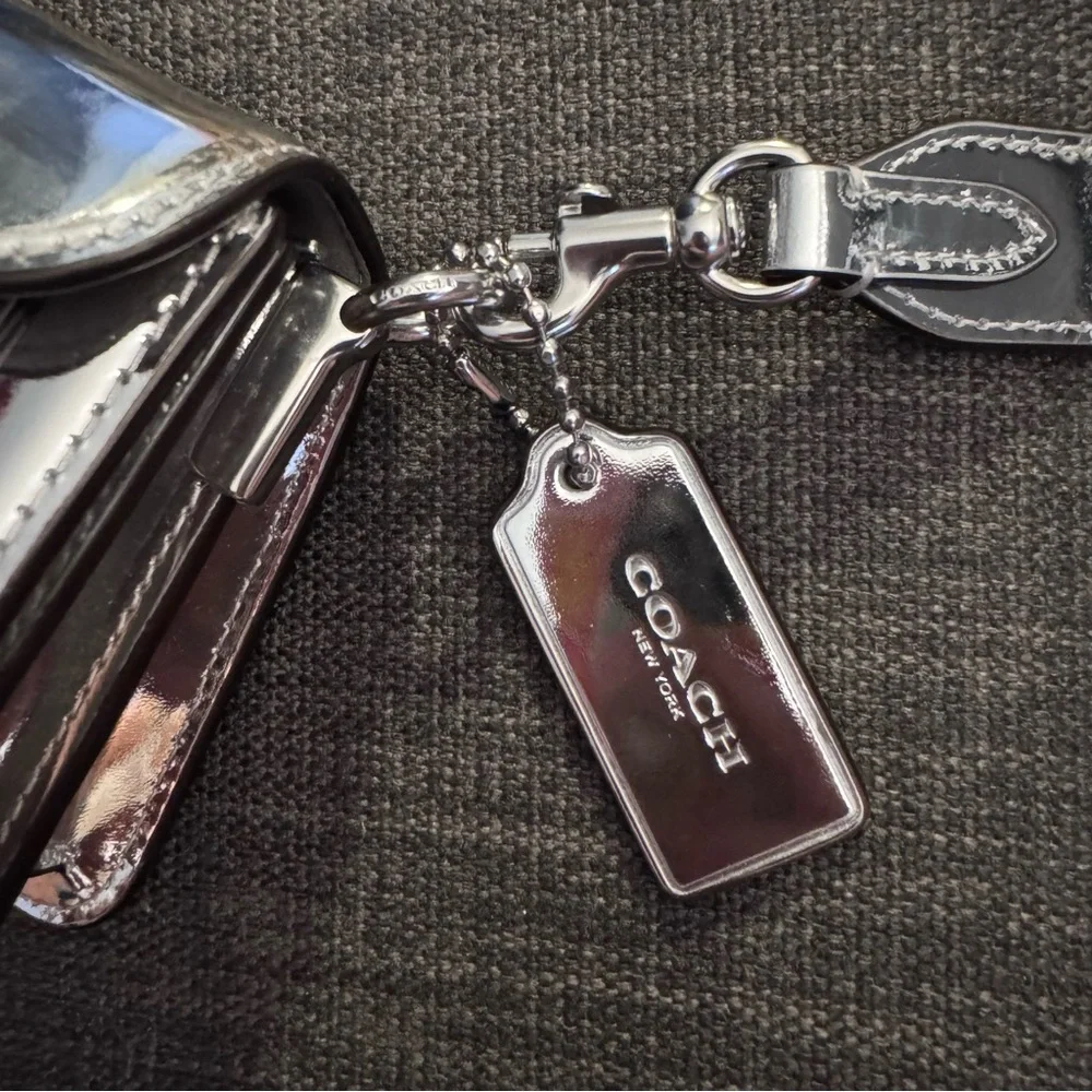 Coach Silver Metallic Crossbody Bag